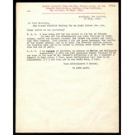 Letter to General Secretaries from Rev. Walter Lawry