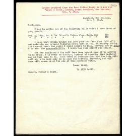 Letter to Messrs. Farmer and Scott from Walter Lawry