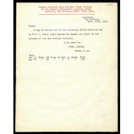 Letter to General Treasurers from Rev. Thos Buddle