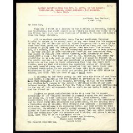 Letter to General Secretaries from Rev. W. Lawry