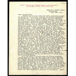 Letter to Missionary Secretaries from Rev. Charles Creed