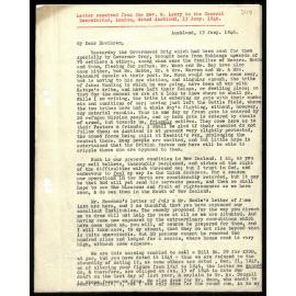 Letter to General Secretaries from Rev. W. Lawry
