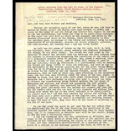 Letter to General Secretaries from Rev. W. Woon