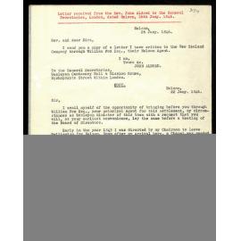 Letter to General Secretaries from Rev. John Aldred