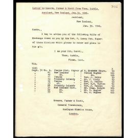 Bills of exchange to Messrs. Farmer and Scott from Thos Buddle
