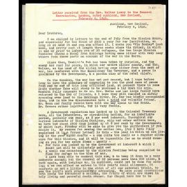 Letter to General Secretaries from Rev. Walter Lawry