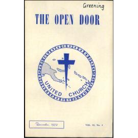  The Open Door - The Missionary Organ of the Methodist Church of New Zealand - Vol. 52 No. 3 (December, 1972)