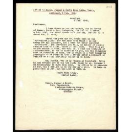 Letter to Messrs. Farmer and Scott from Walter Lawry