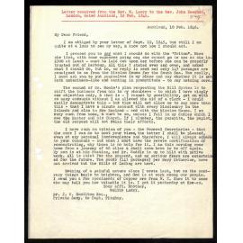 Letter to Rev. John Beecham from Rev. W. Lawry
