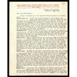 Letter and journal extracts to General Secretaries from Rev. James Buller