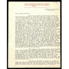 Letter to Secretaries from Rev. H. H. Lawry