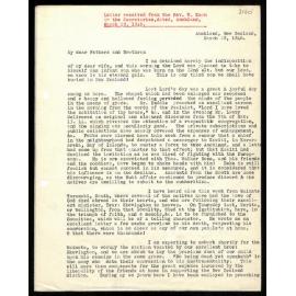 Letter to Secretaries from Rev. W. Woon