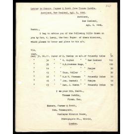 Letter to Messrs. Farmer and Scott from Thomas Buddle