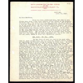 Letter to Secretaries from Rev. W. Lawry