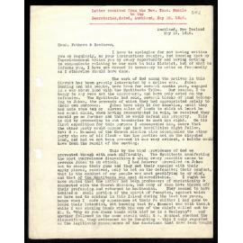 Letter to Secretaries from Rev. Thos Buddle