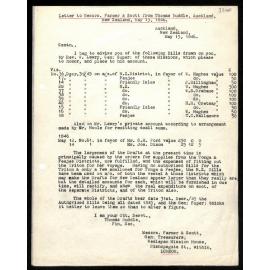 Letter and bills to Messrs. Farmer and Scott from Thomas Buddle