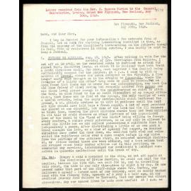 Letter and journal to General Secretaries from Rev. H. Hanson Turton