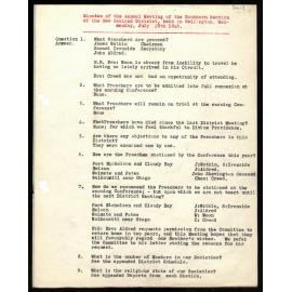 Minutes of the Southern Section of  New Zealand District, to [Secretaries] from Samuel Ironside, Secretary