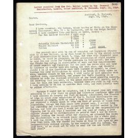 Letter to General Secretaries from Rev. Walter Lawry
