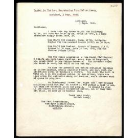Letter to General Secretaries from Walter Lawry