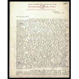 Letter to Secretaries from Rev. W. Lawry