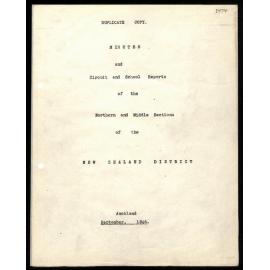 Minutes of Annual District Meeting held at Auckland, to [Secretaries] from James Watkins, Secretary