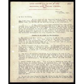 Letter to Secretaries from Rev. W. Lawry