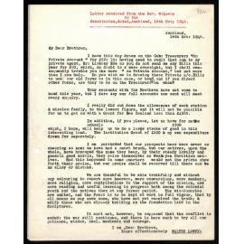 Letter to Secretaries from Rev. W. Lawry