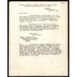 Letter to Messrs. Farmer and Scott from Walter Lawry