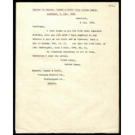 Letter to Messrs. Farmer and Scott from Walter Lawry