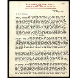 Letter to Secretaries from Rev. W. Lawry