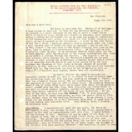 Letter to Secretaries from Rev. H. H. Turton