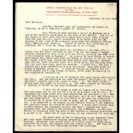 Letter to Secretaries from Rev. W. Lawry