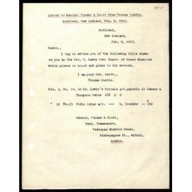 Letter to Messrs. Farmer and Scott from Thomas Buddle