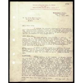 Letter to Secretaries from Rev. C. Creed