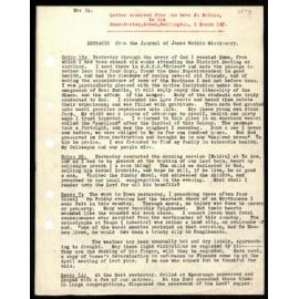 Letter to Secretaries from Rev. J. Watkin