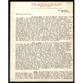 Letter to Secretaries from Rev. H. Turton