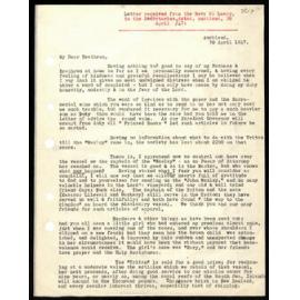 Letter to Secretaries from Rev. W. Lawry