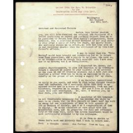 Letter to Secretaries from Rev. S. Ironside