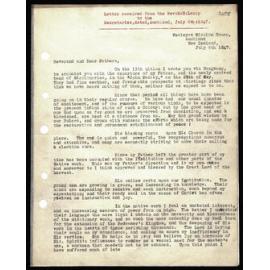Letter to Secretaries from Rev. H. H. Lawry