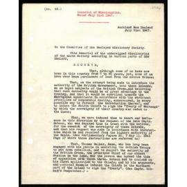 Memorandum “Memorial of Missionaries to Committee of Wesleyan Missionary Society”, from all missionaries and catechists