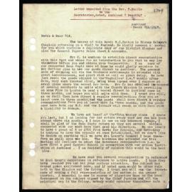 Letter to Secretaries from Rev. T. Buddle