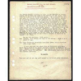 Letter to Secretaries from Rev. W. Lawry