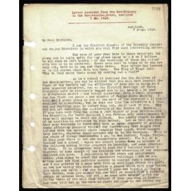 Letter to Secretaries from Rev. W. Lawry