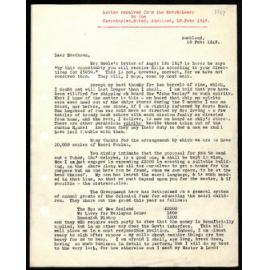 Letter to Secretaries from Rev. W. Lawry