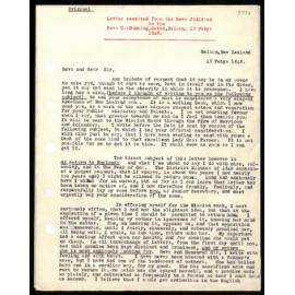 Letter to Rev. Dr. Bunting from Rev. J. Aldred