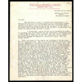 Letter to Lord Grey from Secretaries