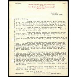Letter to Rev. Elijah Hoole from Rev. W. Lawry