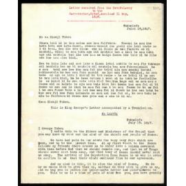 Letter to Secretaries from Rev. W. Lawry