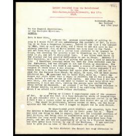 Letter to General Secretaries from Rev. C. Creed